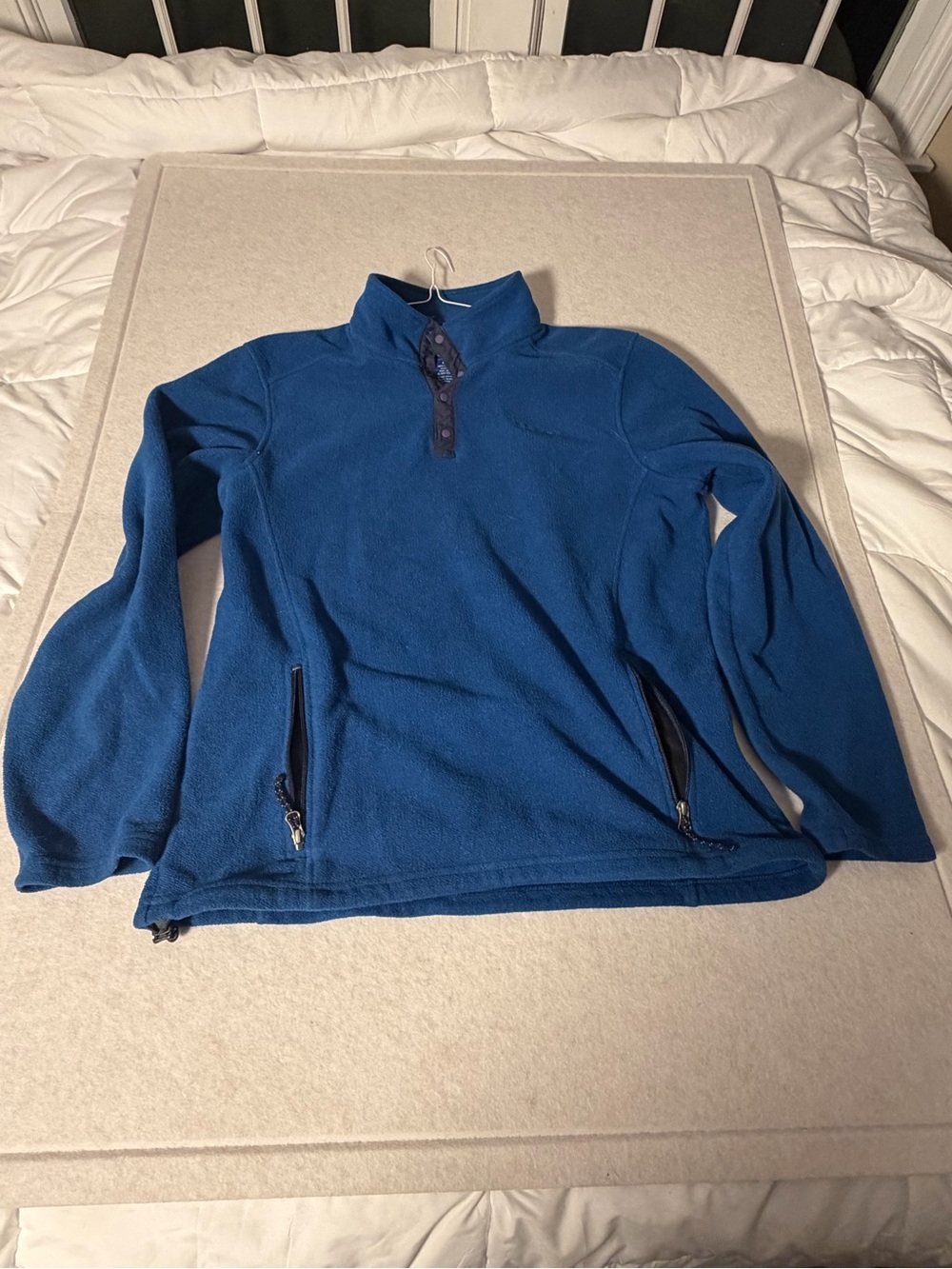 L.L. Bean Blue Microfleece Snap Button Pullover Sweater - Men’s L Tall Gorpcore